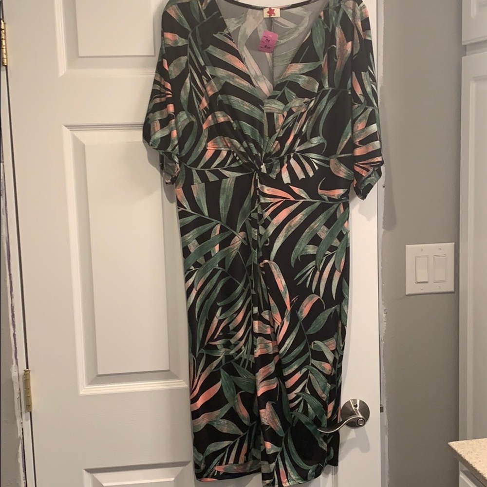 Tropical Ruched Dress